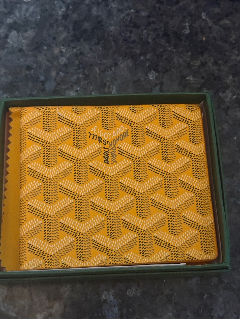 Goyard Yellow Chevron Card Holder